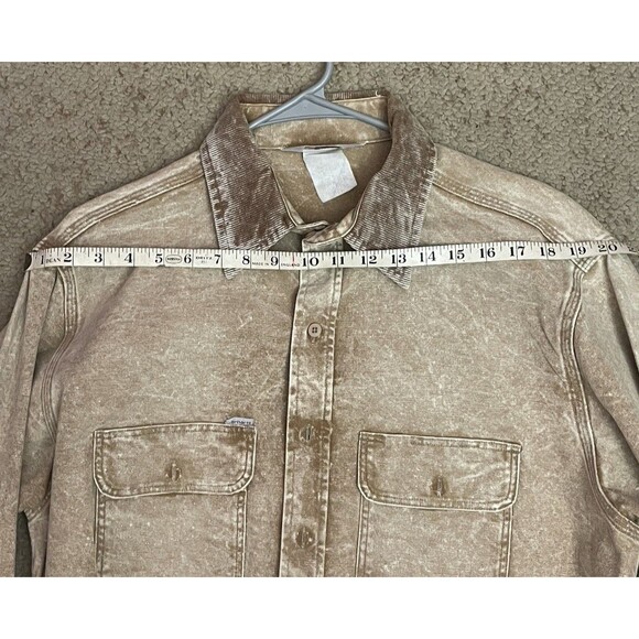 Carhartt Rugged Outdoor Vintage Canvas Acid Wash Chore Shirt Mens XL USA Made - Picture 3 of 16